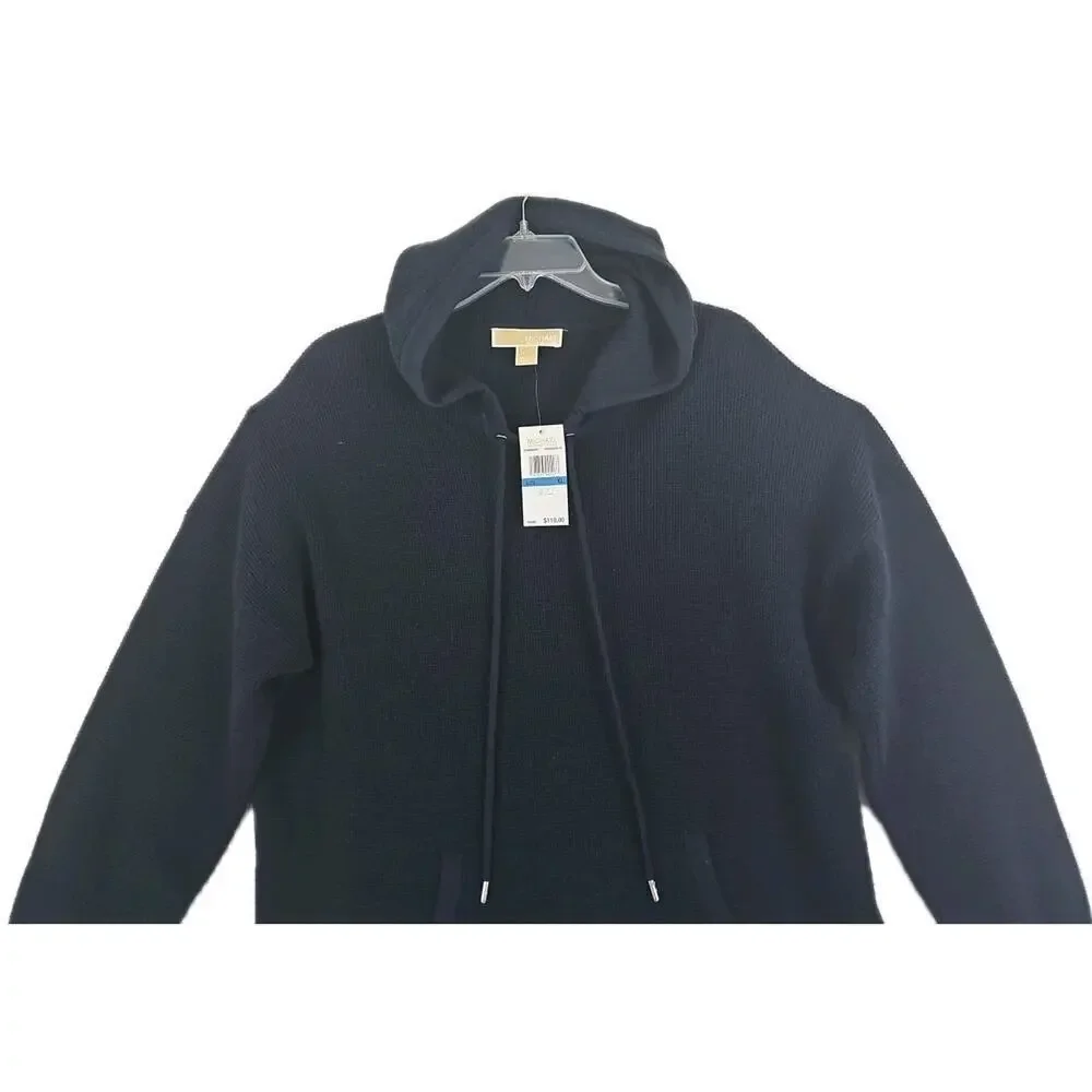 Michael Kors ~Woman Size XL/TG~ Midnightblue Knit Hoodie Sweater NWT $110.00